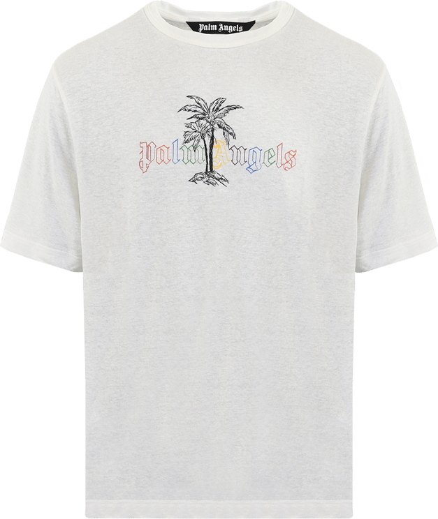 Palm Angels Palm Angels Linen Collar Tee Wit