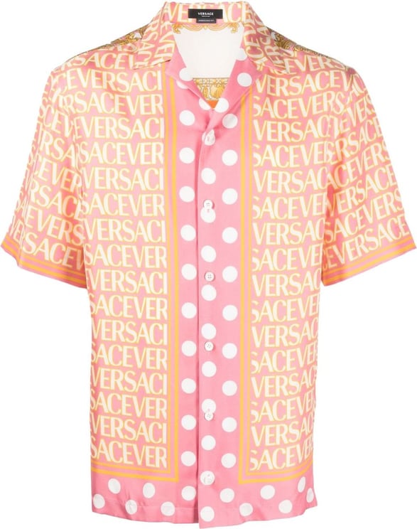 Versace All-Over Logo Informal Shirt Roze