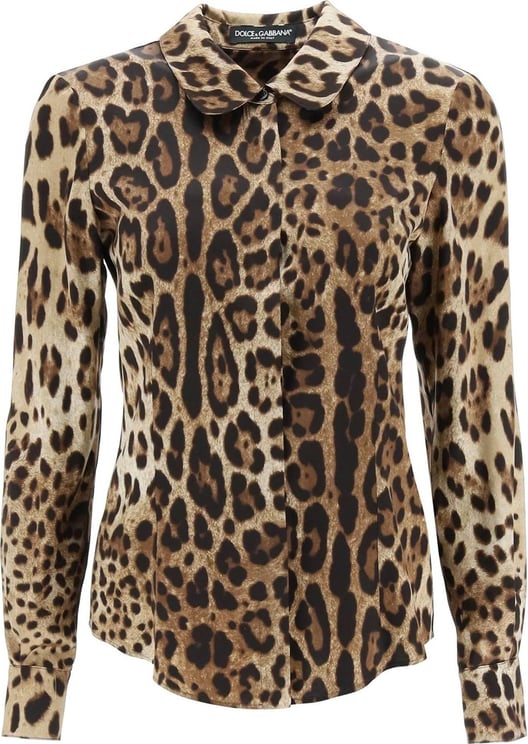 Dolce & Gabbana Dolce & Gabbana Leopard Print Silk Shirt Bruin