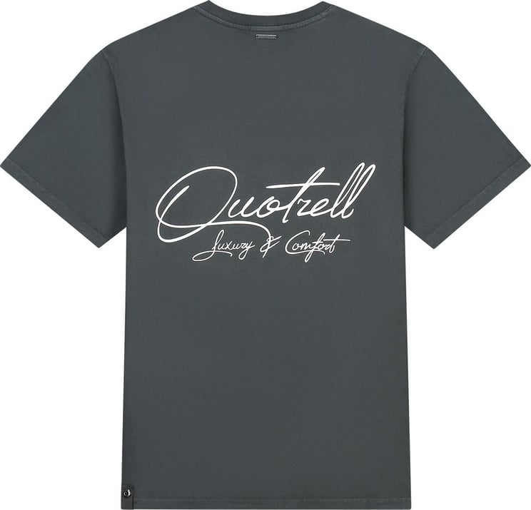 Quotrell Bologna T-shirt | Anthracite/white Zwart