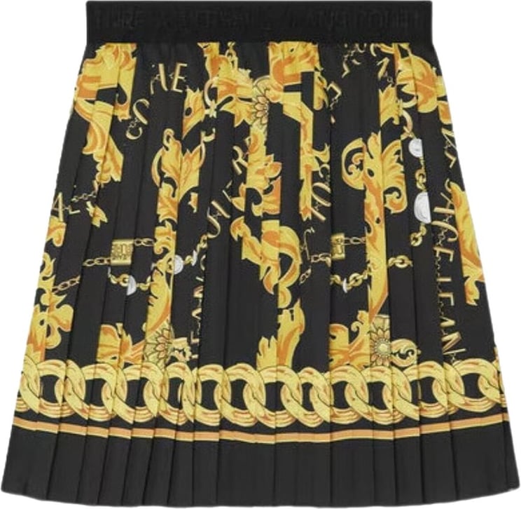 Versace Jeans Couture Chain Couture Pleated Mini Skirt Zwart