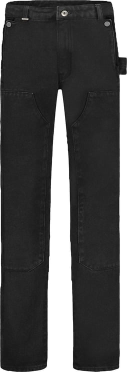FLÂNEUR Carpenter Straight Jeans Black Denim Zwart