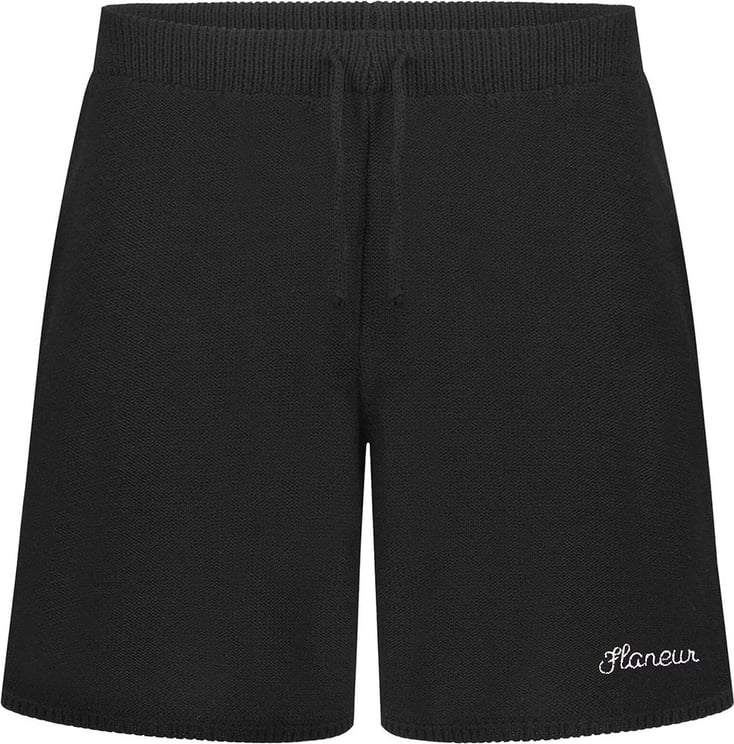 FLÂNEUR Knitted Shorts in Black Zwart