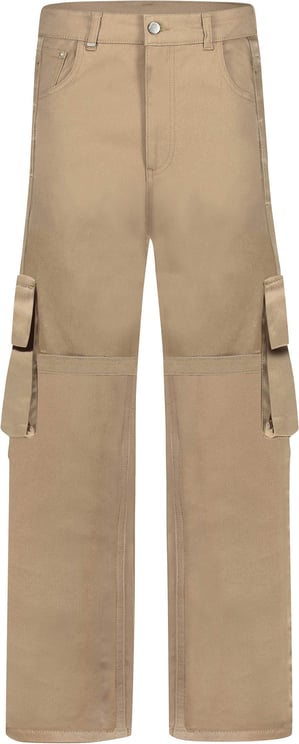 FLÂNEUR Strap Cargo Pants in Light Brown Bruin