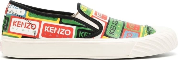 Kenzo School Logo Slip On Sneakers Groen