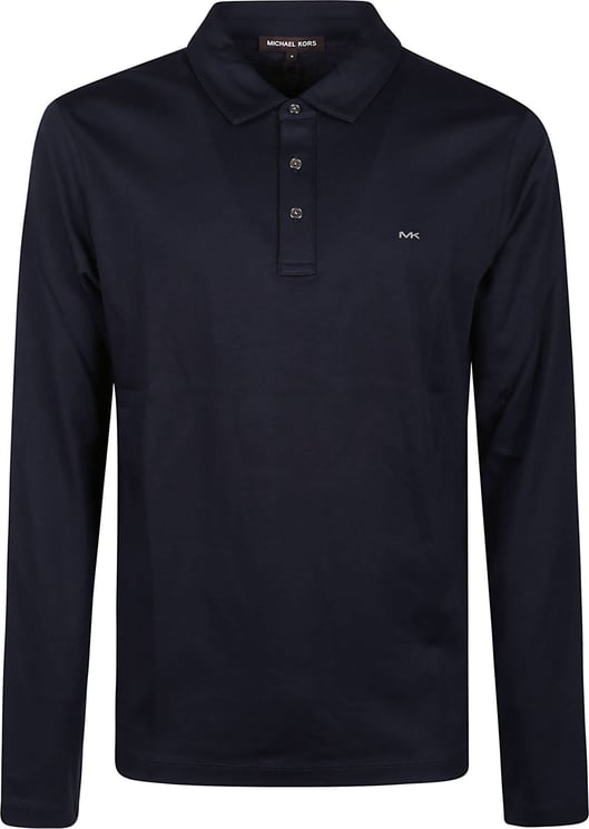 Michael Kors Long Sleeve Sleek Polo Shirt Blue Blauw