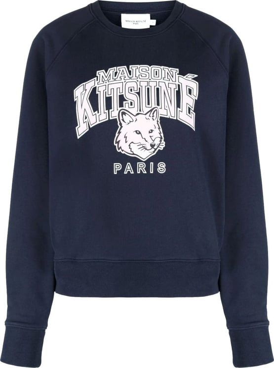 Maison Kitsuné Campus Fox Adjusted Sweatshirt Navy Blauw