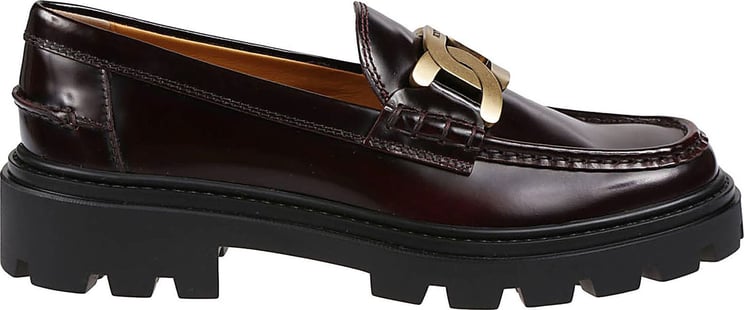 Tod's 08j Chain Loafers Red Rood