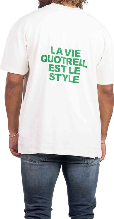 Quotrell La Vie T-Shirt Heren Off White/Groen Wit