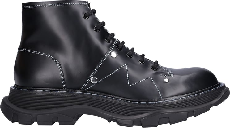 Alexander McQueen Ankle Boots Whx Calfskin Seven Zwart