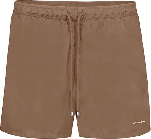 FLÂNEUR Essential Swim Shorts in Brown Bruin