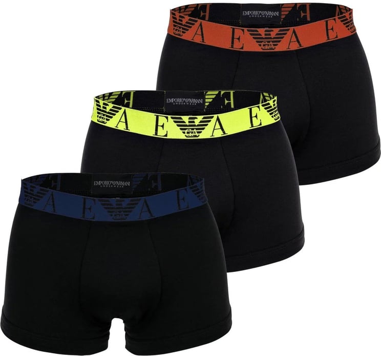 Emporio Armani EA7 Boxershorts 3-Pack Oranje/Groen/Blauw Zwart