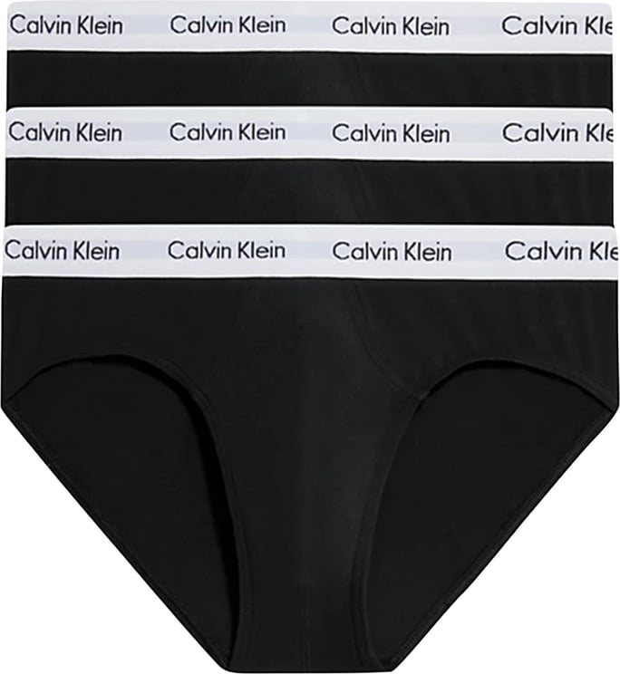 Calvin Klein 3 Pack Hip Brief Slip Zwart