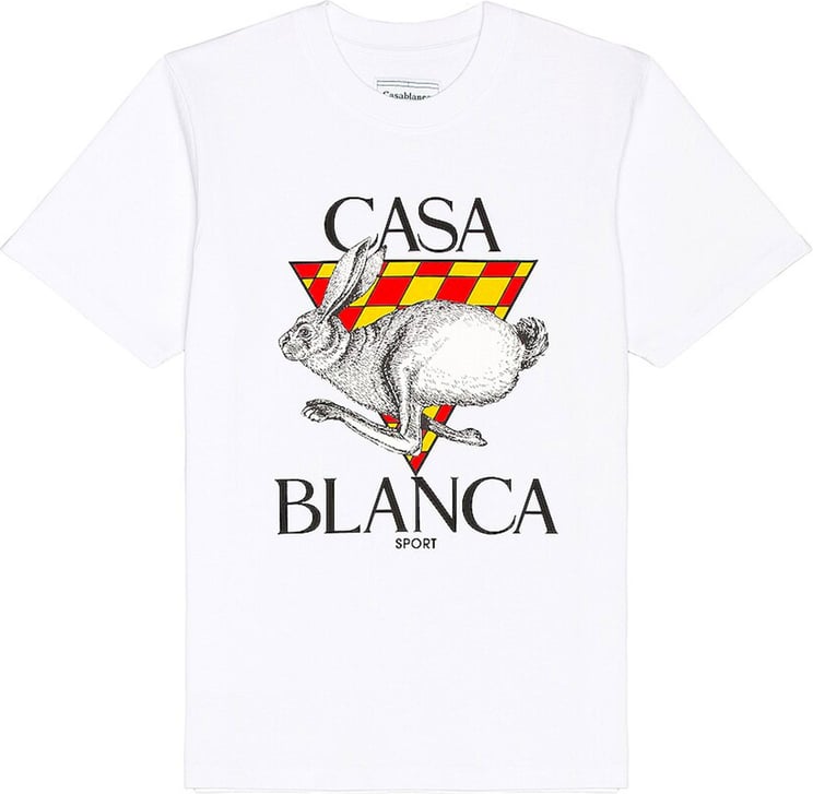 Casablanca T-shirt Man Casa Sport Screen Printed Mf21-ts-001 Wit