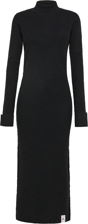 Peuterey ARBUS - Lange slanke jurk van wol en kasjmier Zwart