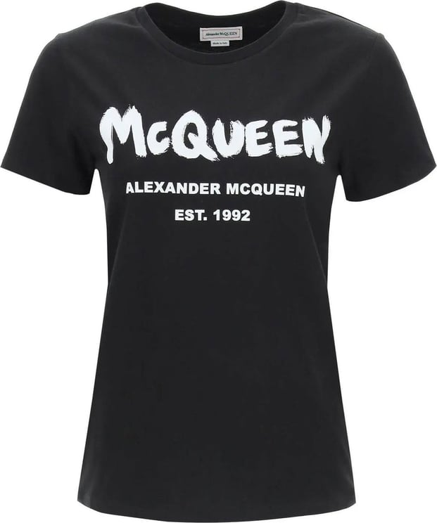 Alexander McQueen Alexander Mcqueen Cotton Logo T-Shirt Zwart