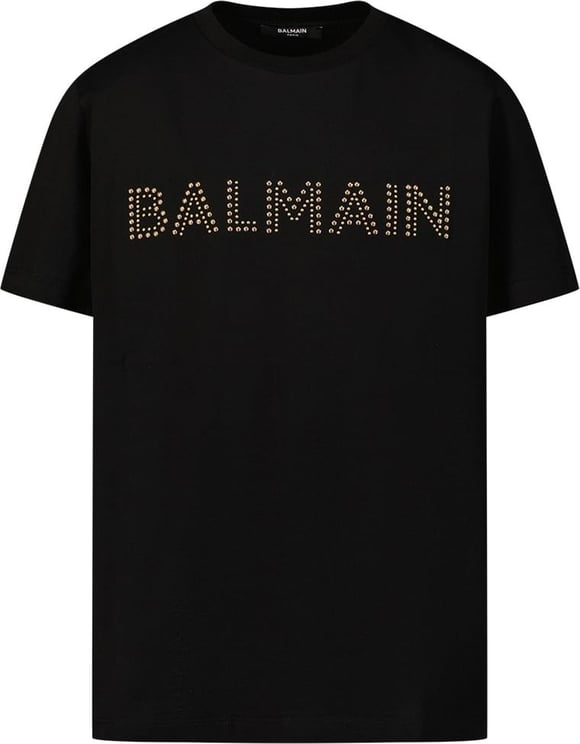 Balmain Balmain BT8Q51 J0177 kinder t-shirt zwart Zwart