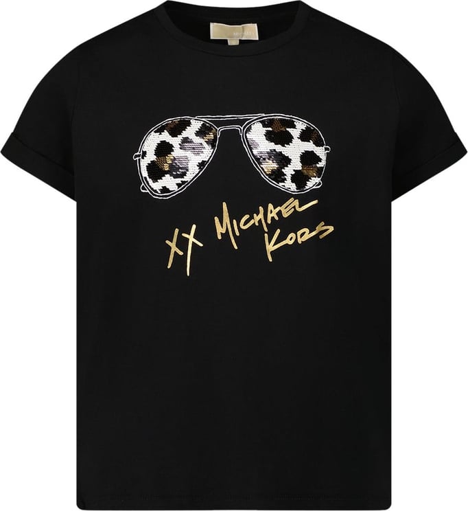 Michael Kors Michael Kors R15201 kinder t-shirt zwart Zwart