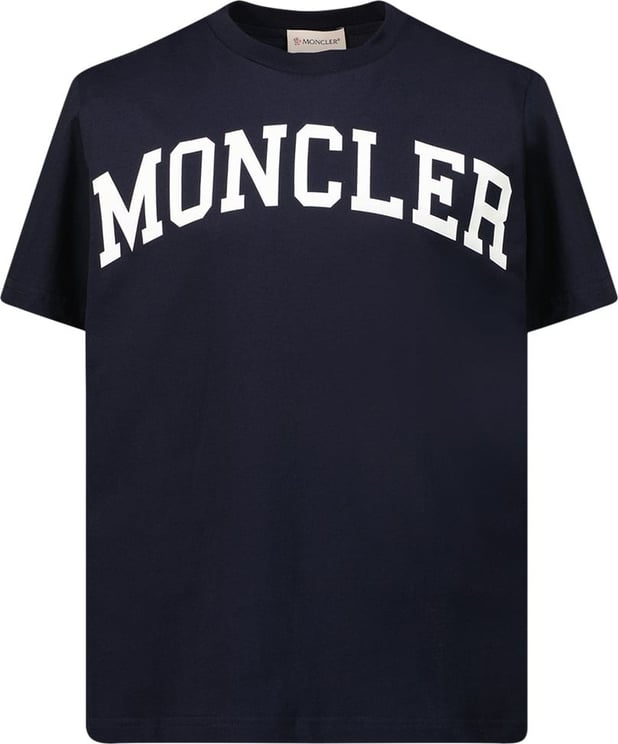 Moncler Moncler 8C00002 83907 kinder t-shirt navy Blauw
