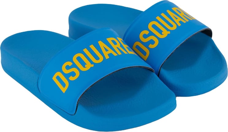 Dsquared2 Dsquared2 DQ0610 P5287 kinderslippers turquoise Blauw