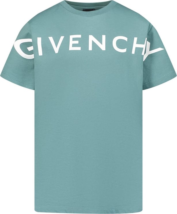 Givenchy Givenchy H25447 kinder t-shirt petrol Blauw