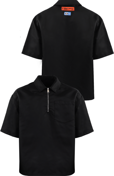 Heron Preston ex ray nylon zip ss shirt black Zwart