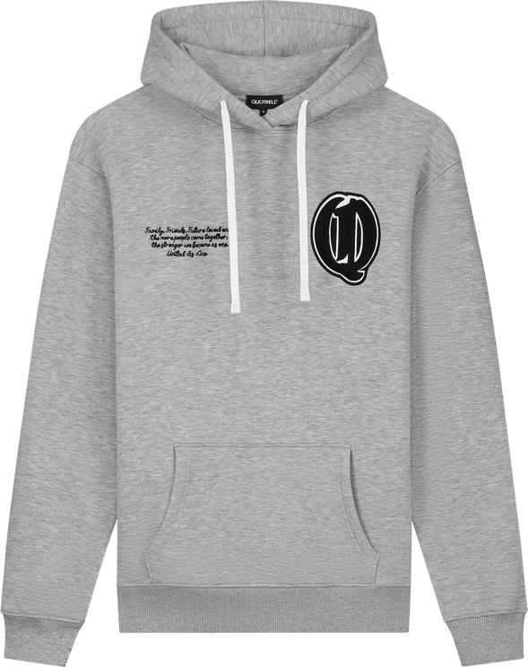 Quotrell University Patch Hoodie | Grey Melee/white Grijs