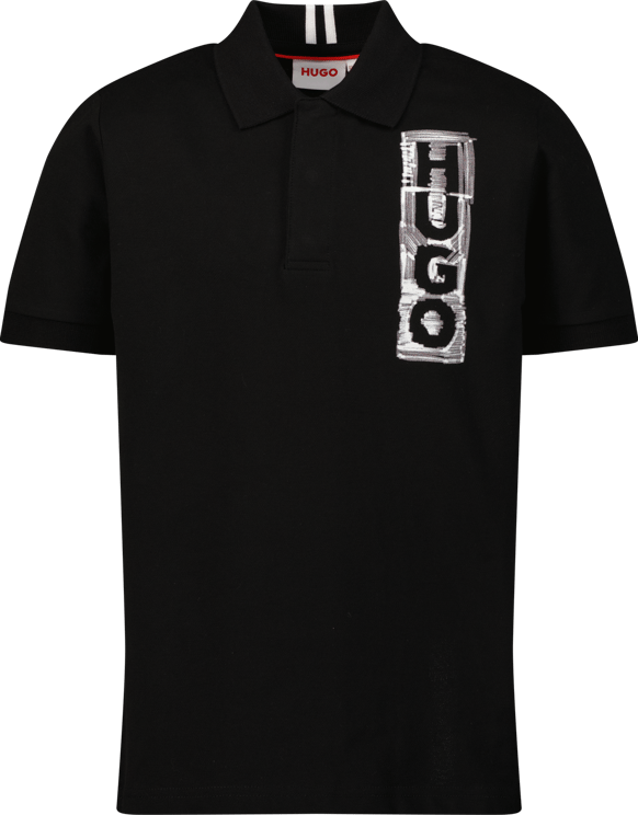 Hugo Boss HUGO G25144 kinder polo zwart Zwart