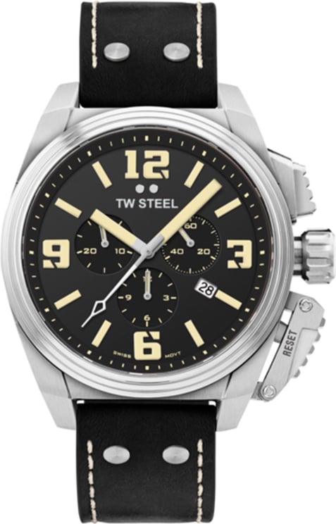 TW Steel TW1011 Canteen horloge Swiss Movement Zwart