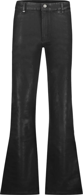 FLÂNEUR Flared Jeans in Waxed Black Denim Zwart