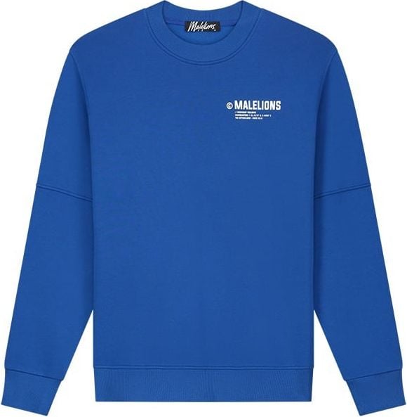Malelions Men Workshop Sweater - Cobalt/White Blauw