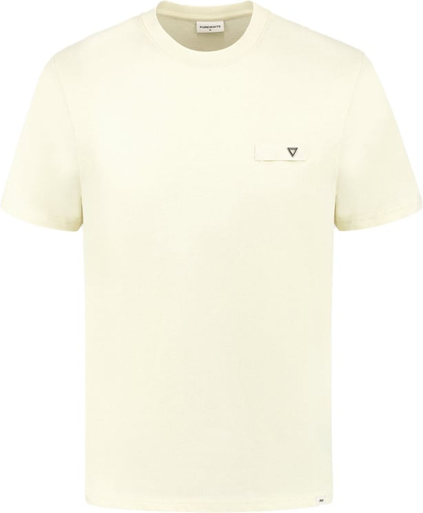 Purewhite Purewhite Easy Triangle Label T-shirt Ecru Neutraal