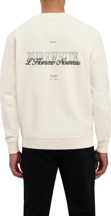 Purewhite Purewhite Embroidered Graphic Sweater Ecru Neutraal