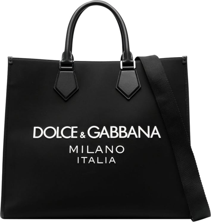 Dolce & Gabbana Large Nylon Shopper Zwart
