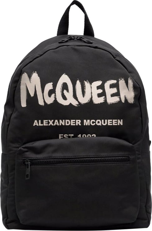Alexander McQueen Graffiti Metropolitan Backpack Zwart