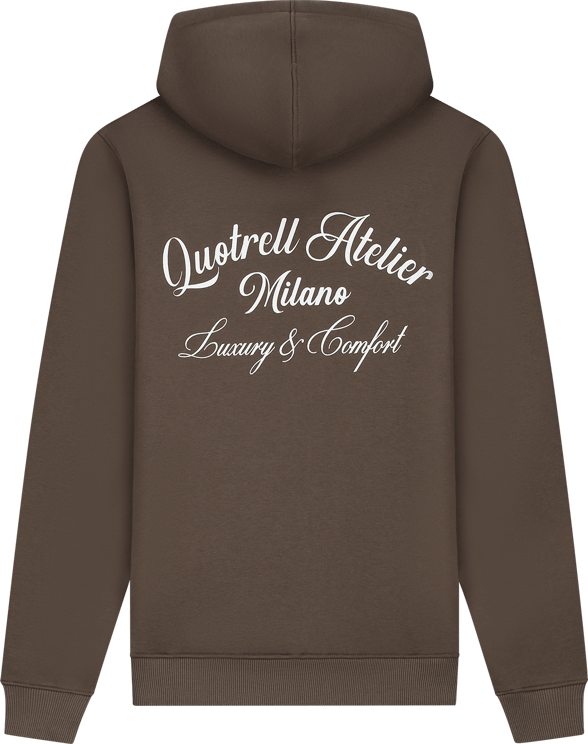 Quotrell Atelier Milano Hoodie | Brown/white Bruin