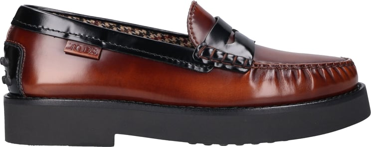 Tod's Loafers Leather Calfskin Glen Bruin
