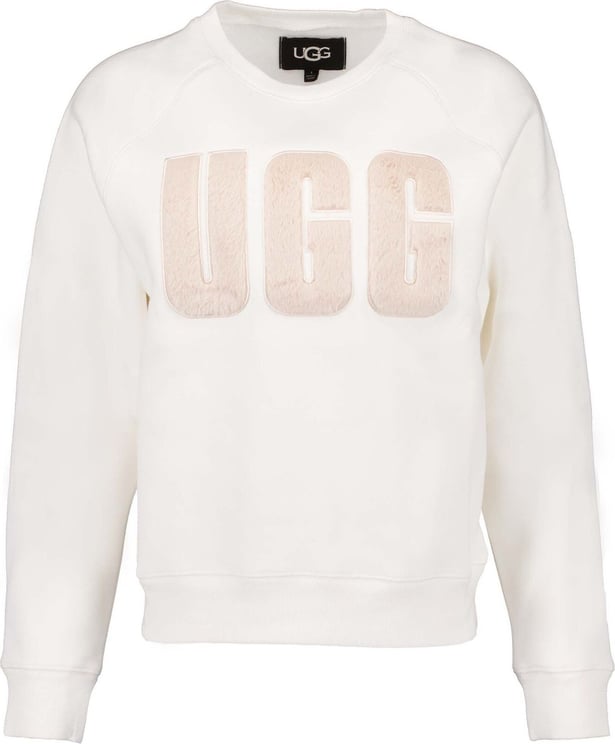 UGG Madeline Fuzzy Logo Sweater Ecru Beige