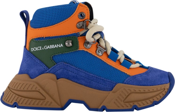 Dolce & Gabbana Dolce & Gabbana DA5162 AA837 kindersneakers cobalt blauw/oranje Blauw