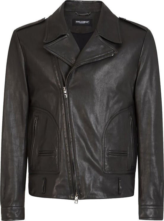 Dolce & Gabbana Dolce & Gabbana Leather Biker Jacket Zwart