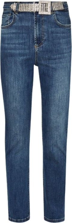 Liu Jo Jeans Donna con cintura ricoperta di strass Blauw