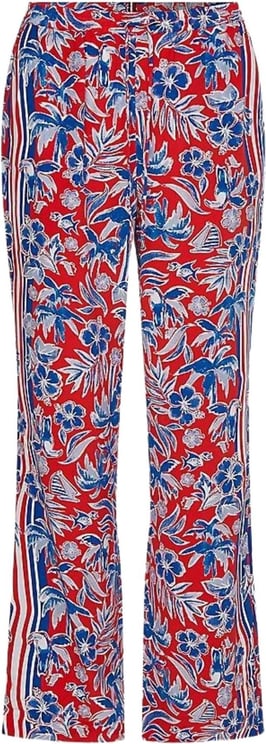 Tommy Hilfiger Pantalone Donna a righe con fantasia floreale Rood
