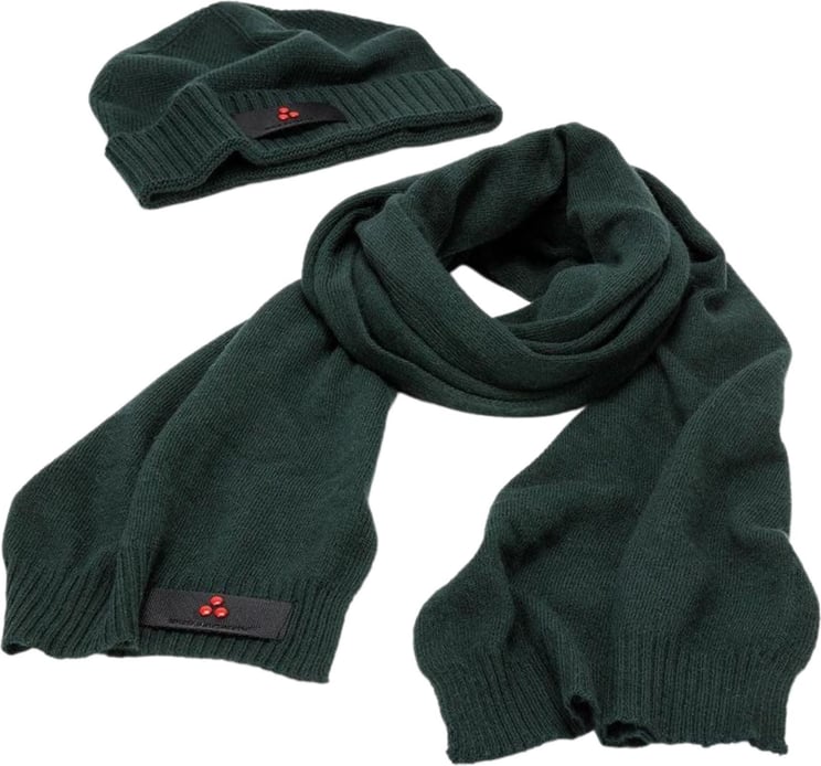 Peuterey Set regalo Sciarpa e Cappello in lana Groen