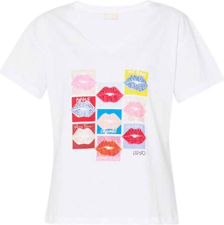 Liu Jo T-shirt donna con stampa lips Wit