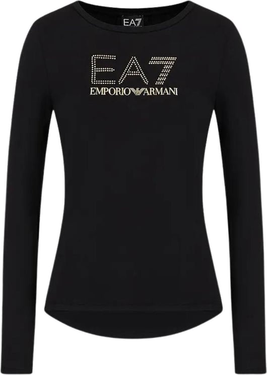 Emporio Armani T-shirt Donna con strass Zwart