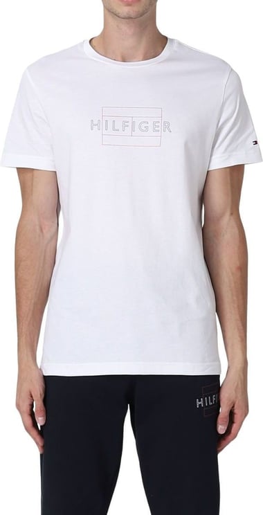 Tommy Hilfiger T-shirt Uomo con inserto a V e logo Wit