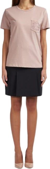 Elisabetta Franchi T-shirt Donna con taschino ricamato Paars
