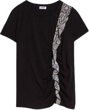 Liu Jo T-shirt Donna WF1013J7821 con rousce animalier Zwart