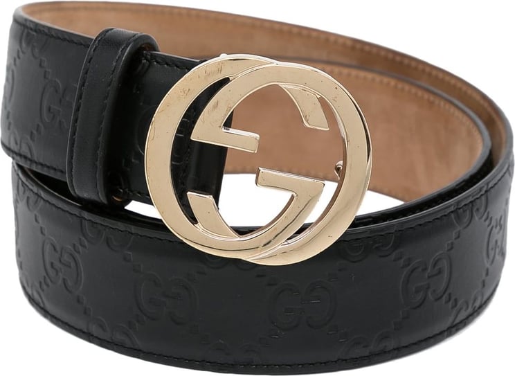 Gucci Guccissima Interlocking G Belt Zwart