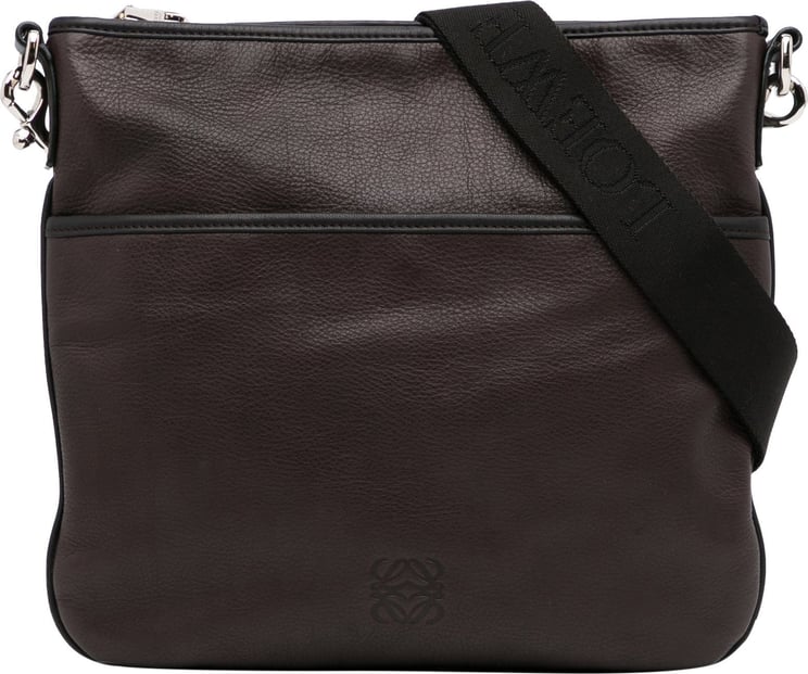 Loewe Anagram Leather Messenger Bag Bruin